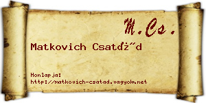 Matkovich Csatád névjegykártya